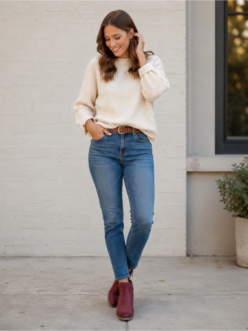 Madeleine Plum Suede Ankle Booties Side Zip Casual Fall Boots